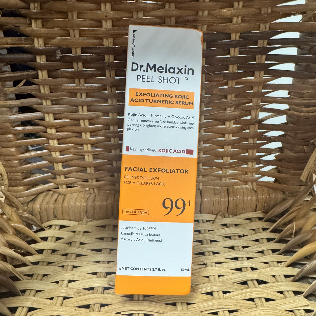 Dr. Melaxin Peel Shot PS Exfoliating Kojic Acid Turmeric Serum | Brightening Facial Exfoliator | 80ml