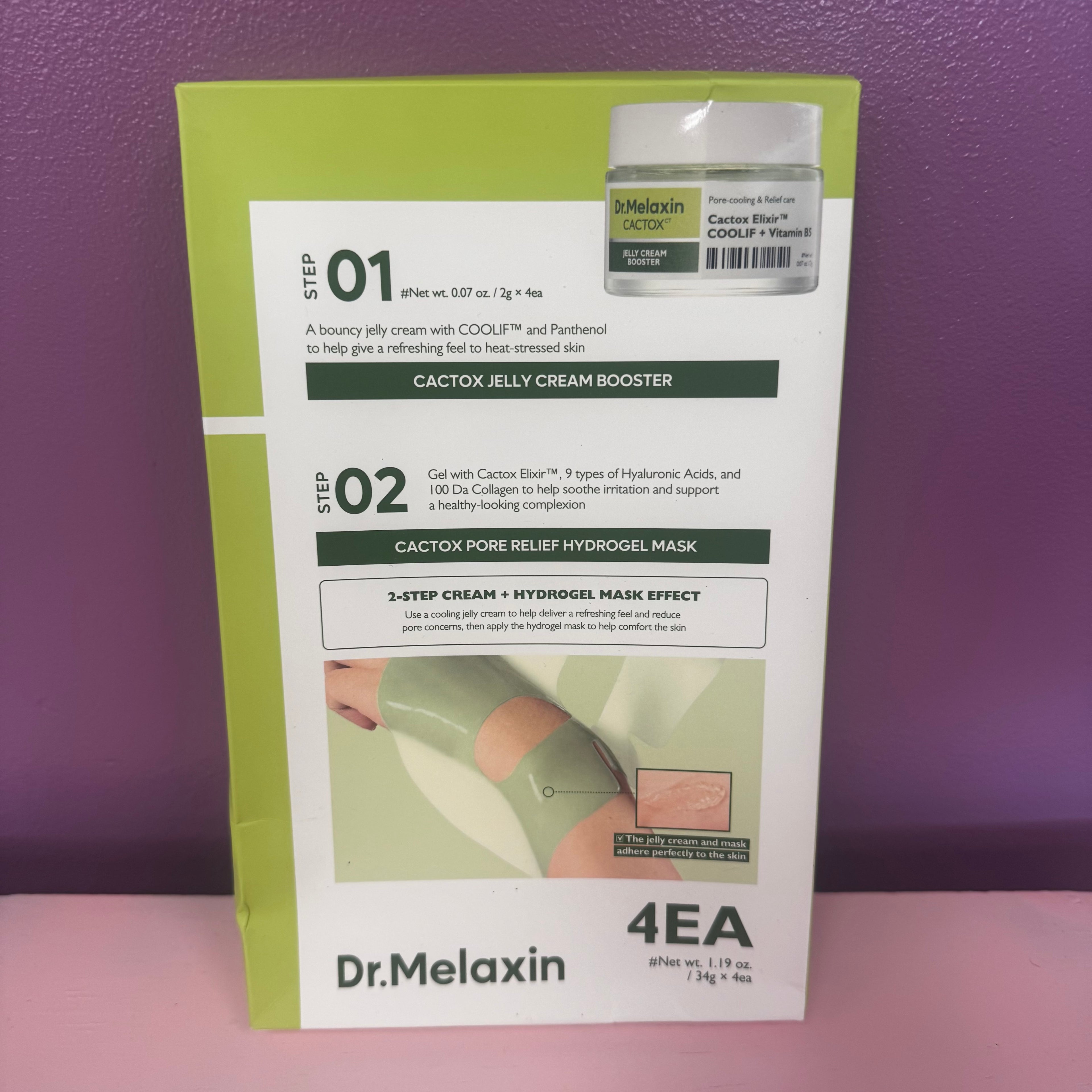 Dr. Melaxin Cactox 2‑Step Cream + Hydrogel Mask Set (4 EA / 34 g each)