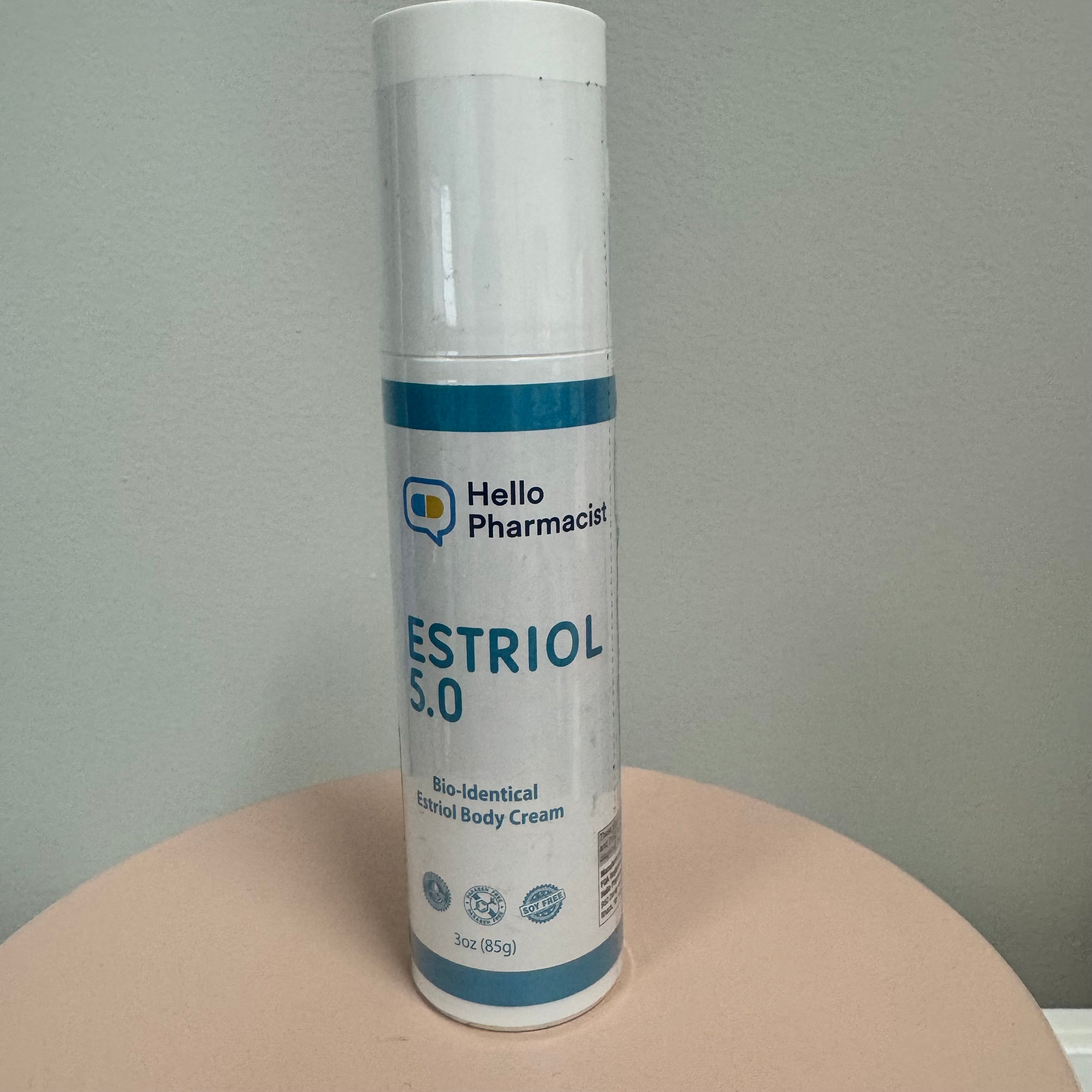Hello Pharmacist Estriol 5.0 Bio‑Identical Body Cream (3oz / 85g)
