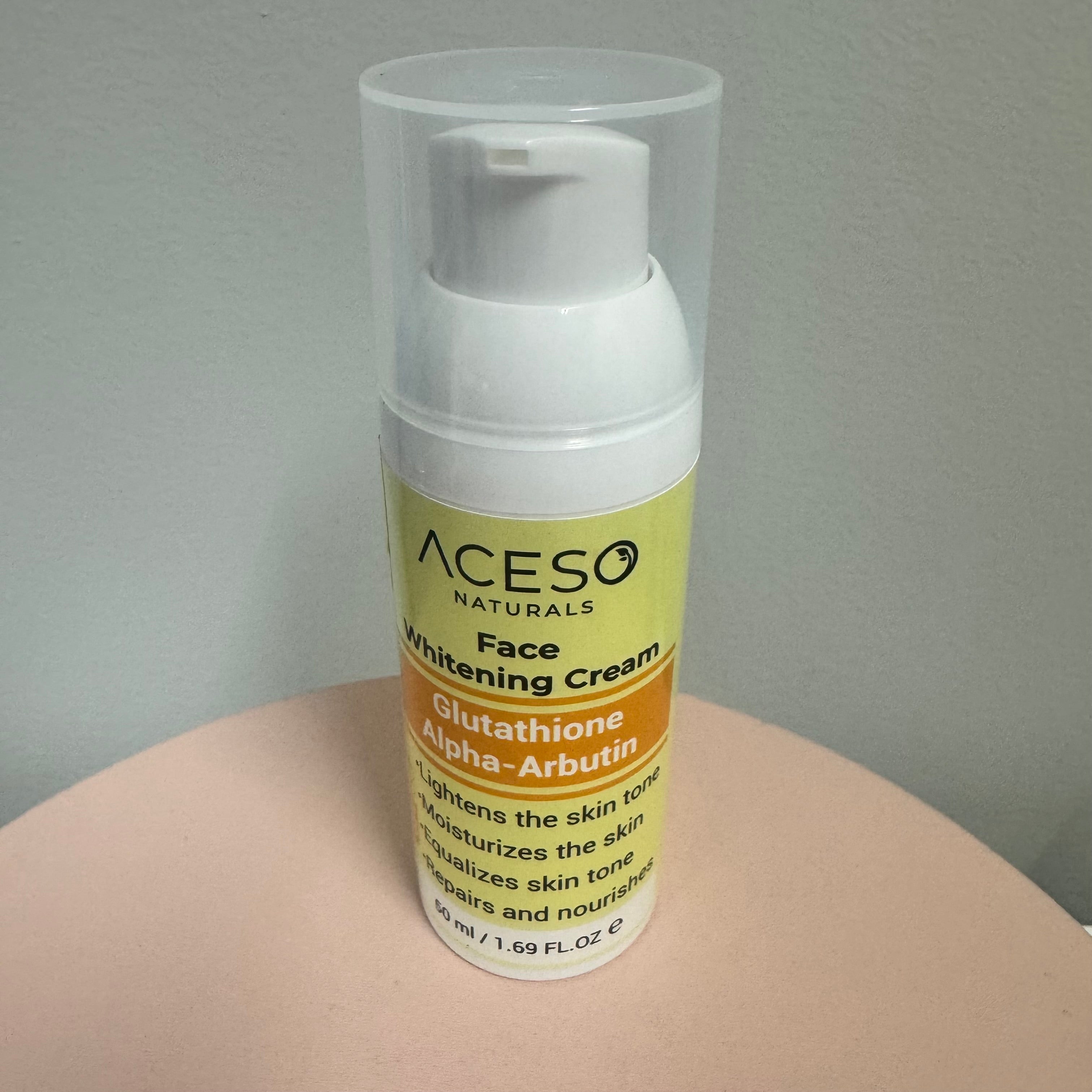 Aceso Naturals Face Whitening Cream – Glutathione & Alpha‑Arbutin (1.69 fl oz / 50 mL)
