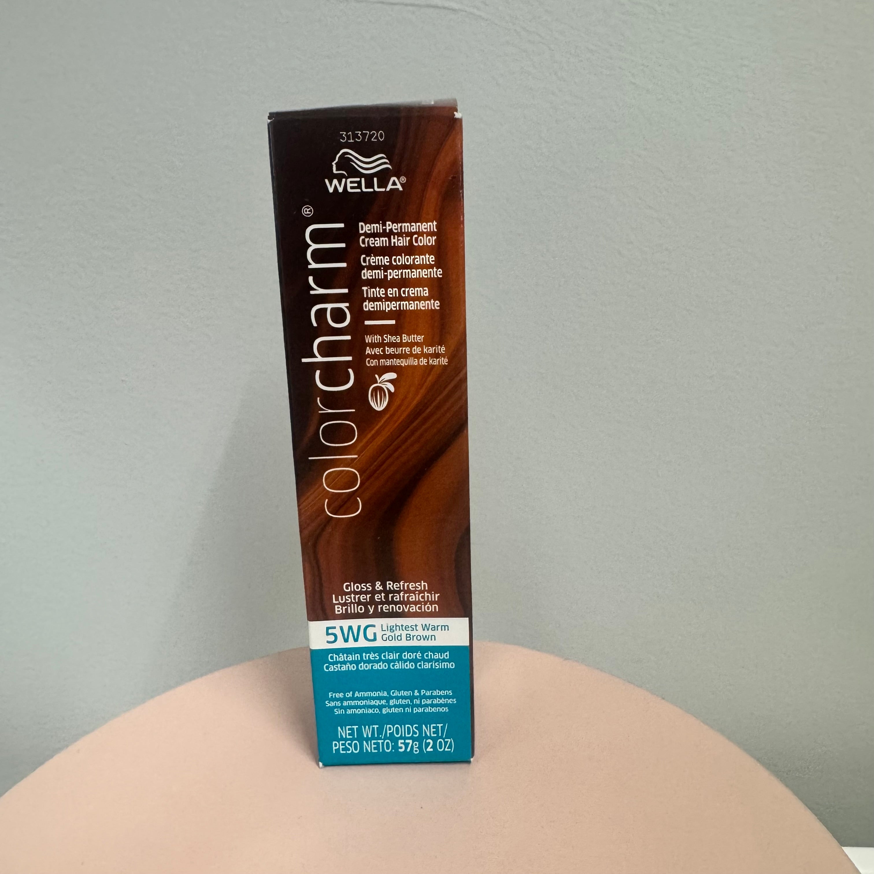 Wella ColorCharm Demi‑Permanent Cream Hair Color – 5WG Lightest Warm Gold Brown (2 oz / 57 g)
