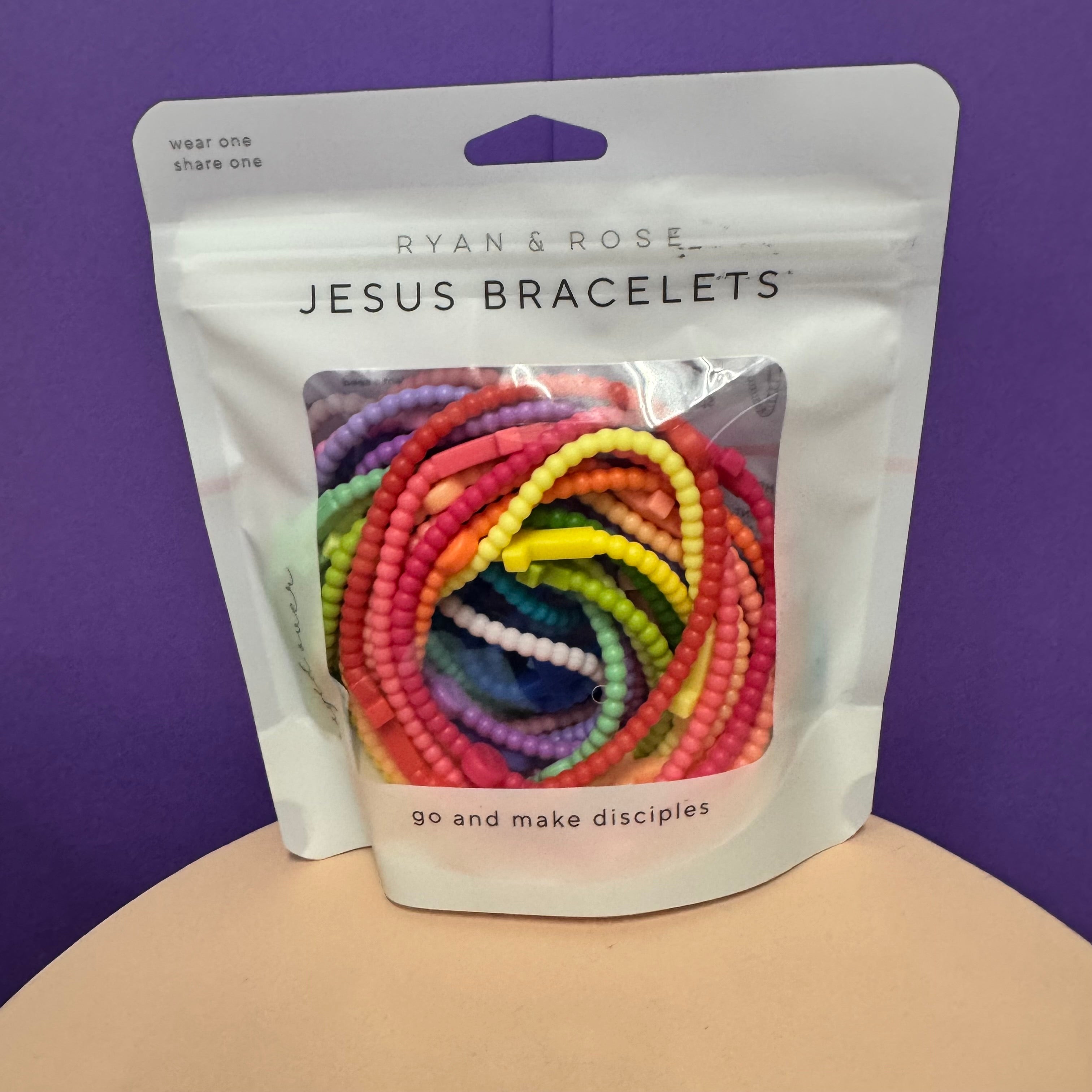 Ryan & Rose Jesus Bracelets (Set of 10 Assorted Colors)