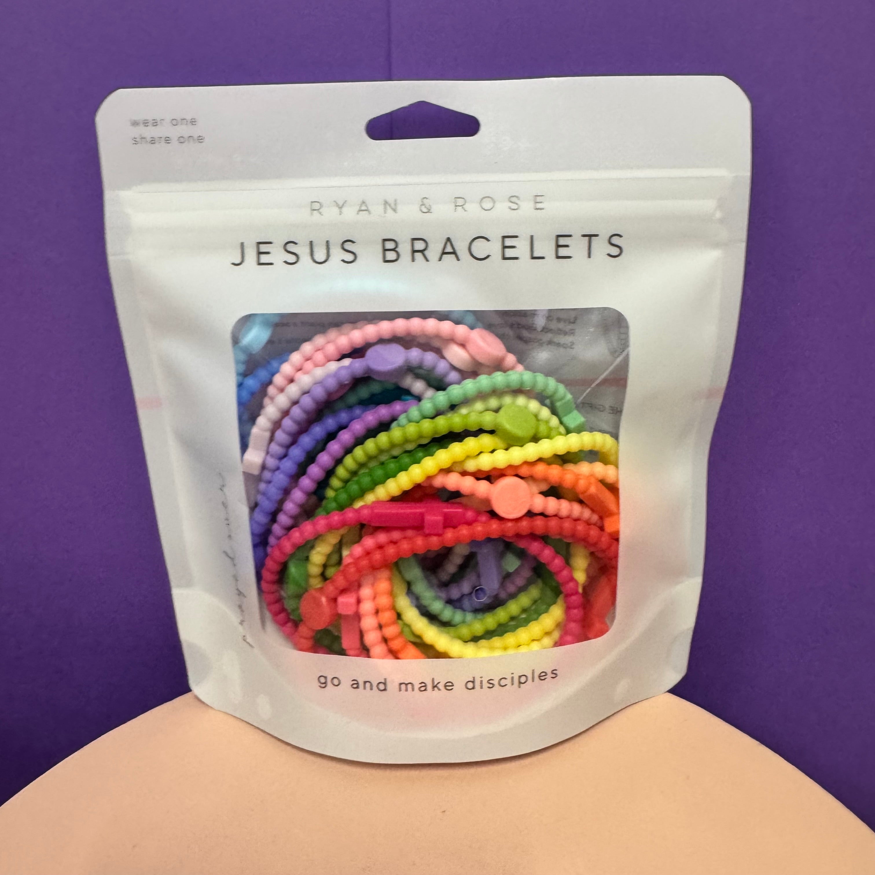Ryan & Rose Jesus Bracelets (Set of 10 Assorted Colors)