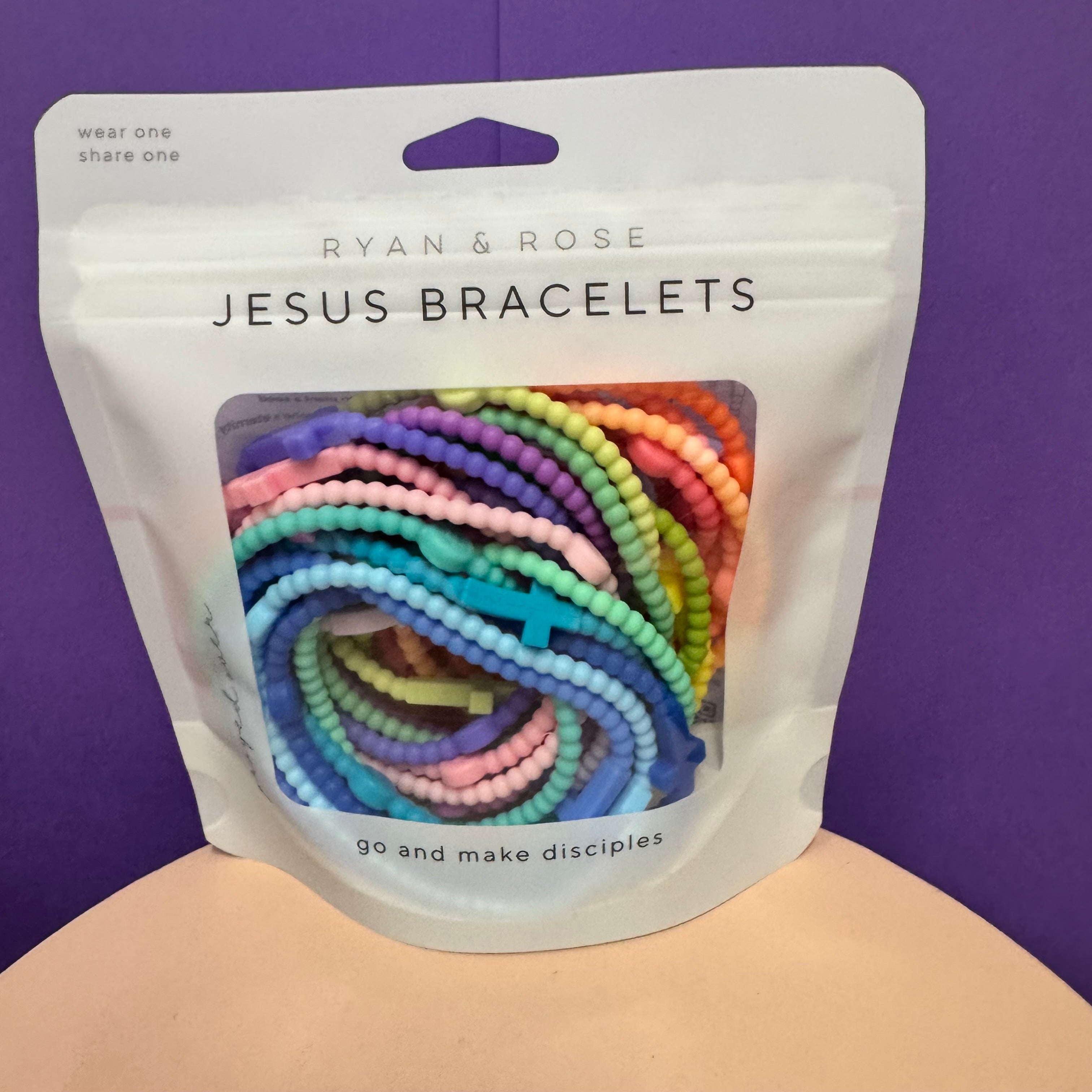 Ryan & Rose Jesus Bracelets (Set of 10 Assorted Colors)