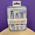 Brookstone Clean Cut Trio – 3‑Piece Assorted Nail Clippers with Travel Tin Case