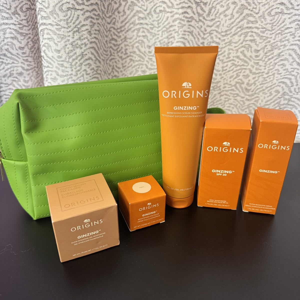 Origins GinZing Ultimate Glow Bundle | 5-Piece Skincare Set + Cosmetic Bag