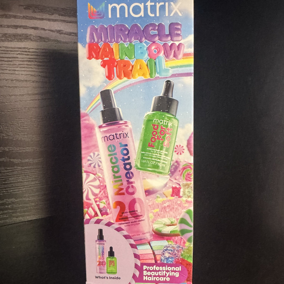 Matrix Miracle Rainbow Trail Haircare Gift Set | Miracle Creator + Food For Soft Oil Serum